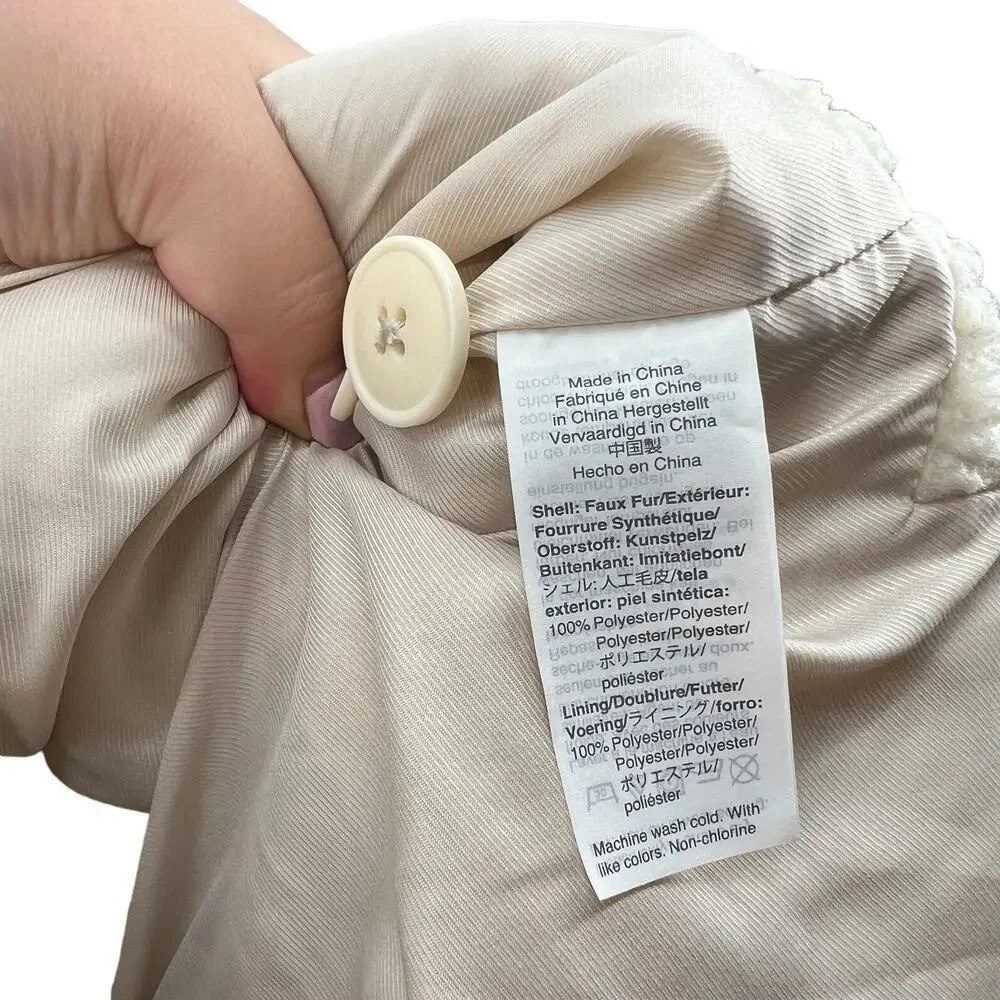 Madewell Sherpa Walton Shirt-Jacket Cream Ivory‎ Button Down Size XS - Picture 9 of 10